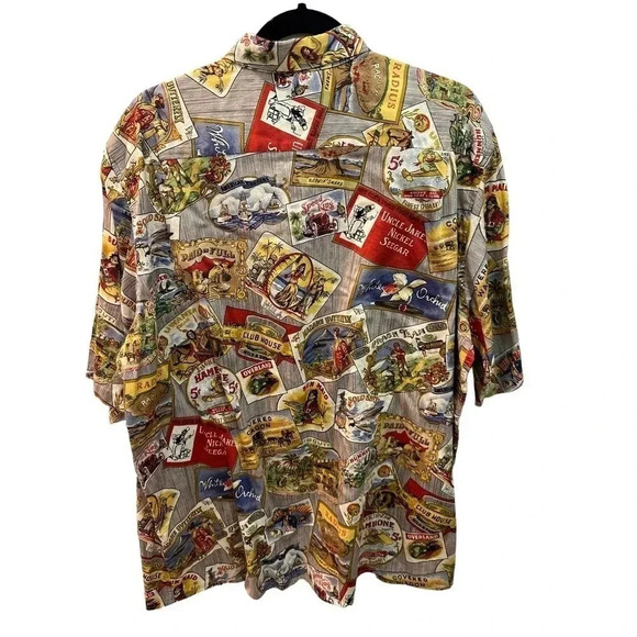 Reyn Spooner Men's 100%‎ Cotton Short Sleeve Button Down Hawaiian Shirt Size XL - Picture 8 of 9